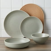 Stone Lain Lauren 16-Piece Dinnerware Set Stoneware, Green