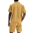 thumbnail image 4 of NTACZA Mens Shorts Set Short Sleeve Button Down Tracksuits Cargo Shirt Sweatsuits for Men L, 4 of 8