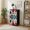 Color-4, variant on 4 Drawer Vertical Storage Dresser 70 s retro Geometric floral vintage Abstract with Wood Top Fabric Pull Drawers