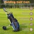 thumbnail image 6 of Foldable Golf Push Cart 2 Wheel, Collapsible Push Pull Golf Trolley with Scoreboard Holder, Storage Box, Aadjustable Straps, Ergonomic Handle Golf Cart, Portable Golf Bag Cart, 6 of 8
