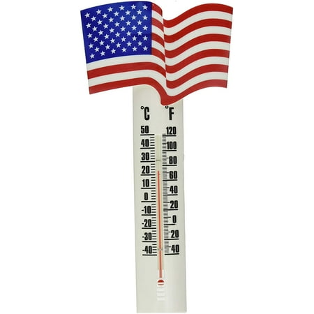 - E-Z READ 100518382 Deco Thermometer with Flag Topper, 10