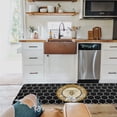 thumbnail image 4 of Kitchen Mat Rug 1 PCS Vintage Flower Bee Honey Hive Black Background Runner Rug Anti-Fatigue Comfort Memory Foam Standing Mat Non-Slip Floor Door Mat for Bathroom Bedroom 20x47in, 4 of 6