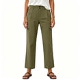 thumbnail image 6 of Hilenly Cargo Hiking Pants Women High Waisted Travel Work Pants Ankle Length Straight Leg Chino Pants with Pockets, 6 of 9