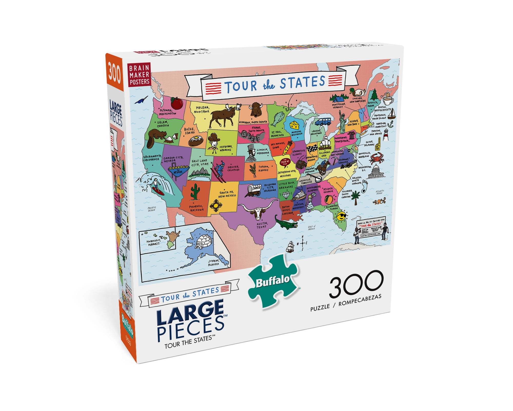 Buffalo Games - Large Pieces - Tour the States - 300 Piece Jigsaw