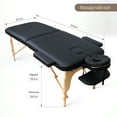 thumbnail image 2 of Extra-Wide Portable Massage Table, 73" Length, 28" Width Professional SPA Massage Bed with Thick Cushion. 2 Folding Height Adjustable SPA Bed with Face Cradle, Arm Rests & Carrying Bag (Beech, Black), 2 of 7