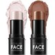 thumbnail image 1 of FOCALLURE 2 piezas Contorno Base Stick Resaltador y Bronceador Rostro Ilumina y Sombras Lápiz Resaltado Sombra Larga Duración Maquillaje Resaltado Bronceador Shaping Trimming Stick Universal, 1 of 4