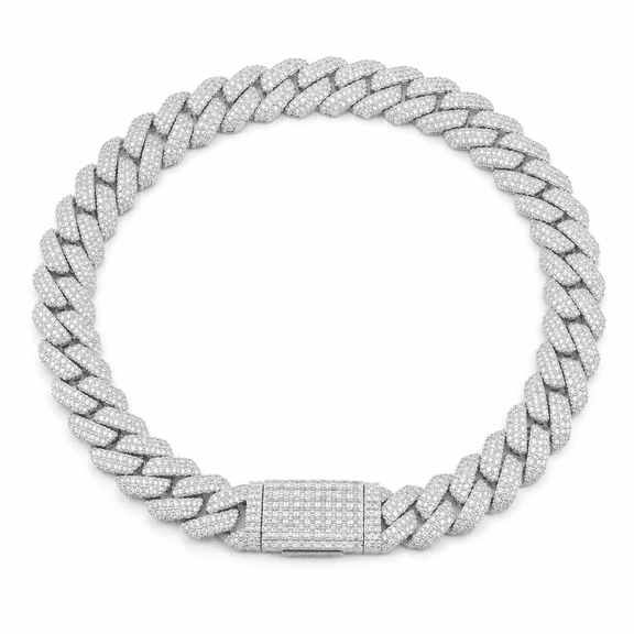 20MM 2-Row Iced Out Cuban Link Chain Necklace for Men & Women, 5A CZ Hip Hop Bling Jewelry, Statement Link Chain, Gold Silver Rose Gold
