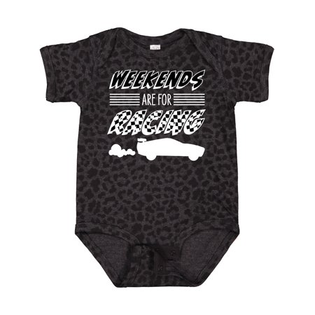 

Inktastic Weekends Are for Racing Race Car Silhouette and Racing Flag Gift Baby Boy or Baby Girl Bodysuit