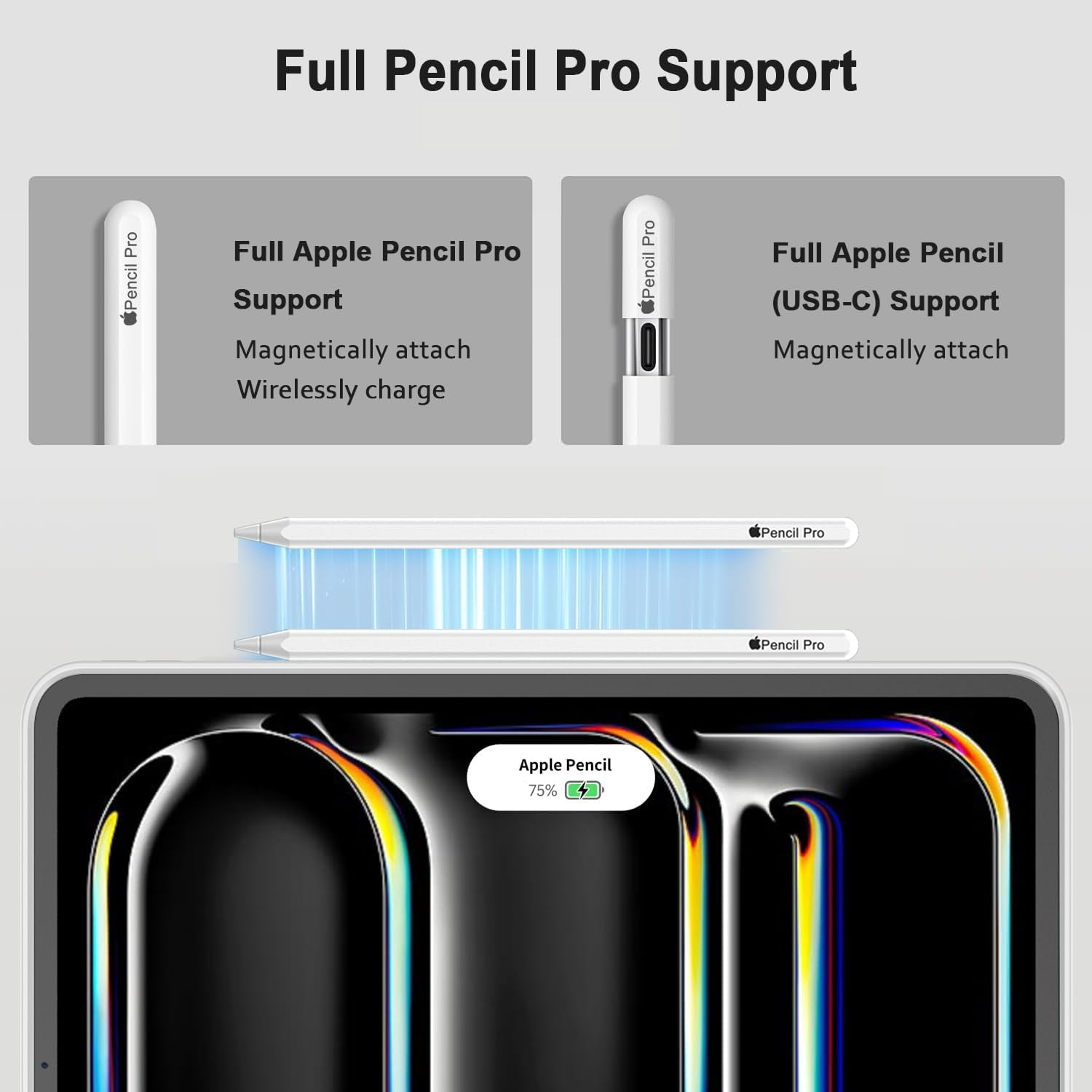 iPad Pro 13 Inch Case M4 (2024) with Pencil Holder, [Support