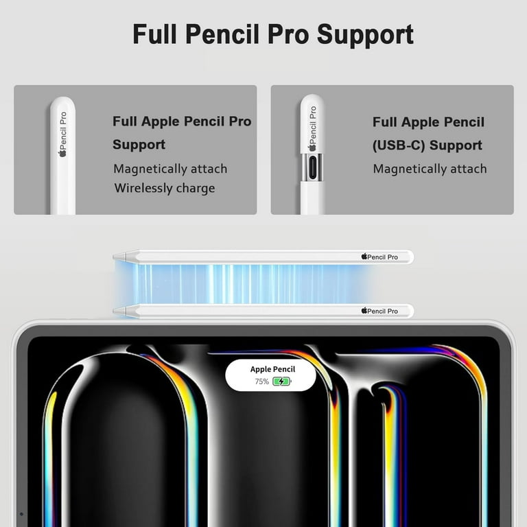 ipad pro 13inch m4 Apple pencil pro セット iPad Pro 13 Inch Case M4 (2024) with Pencil Holder, [Support