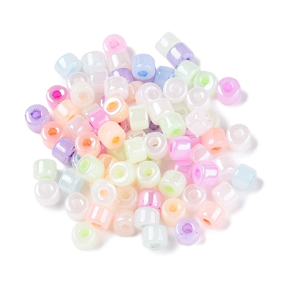 1 pound Glass Seed Beads Ceylon Round Hole Cylinder Mixed color 4x5.5mm Hole: 1.8mm 2500pcs/pound