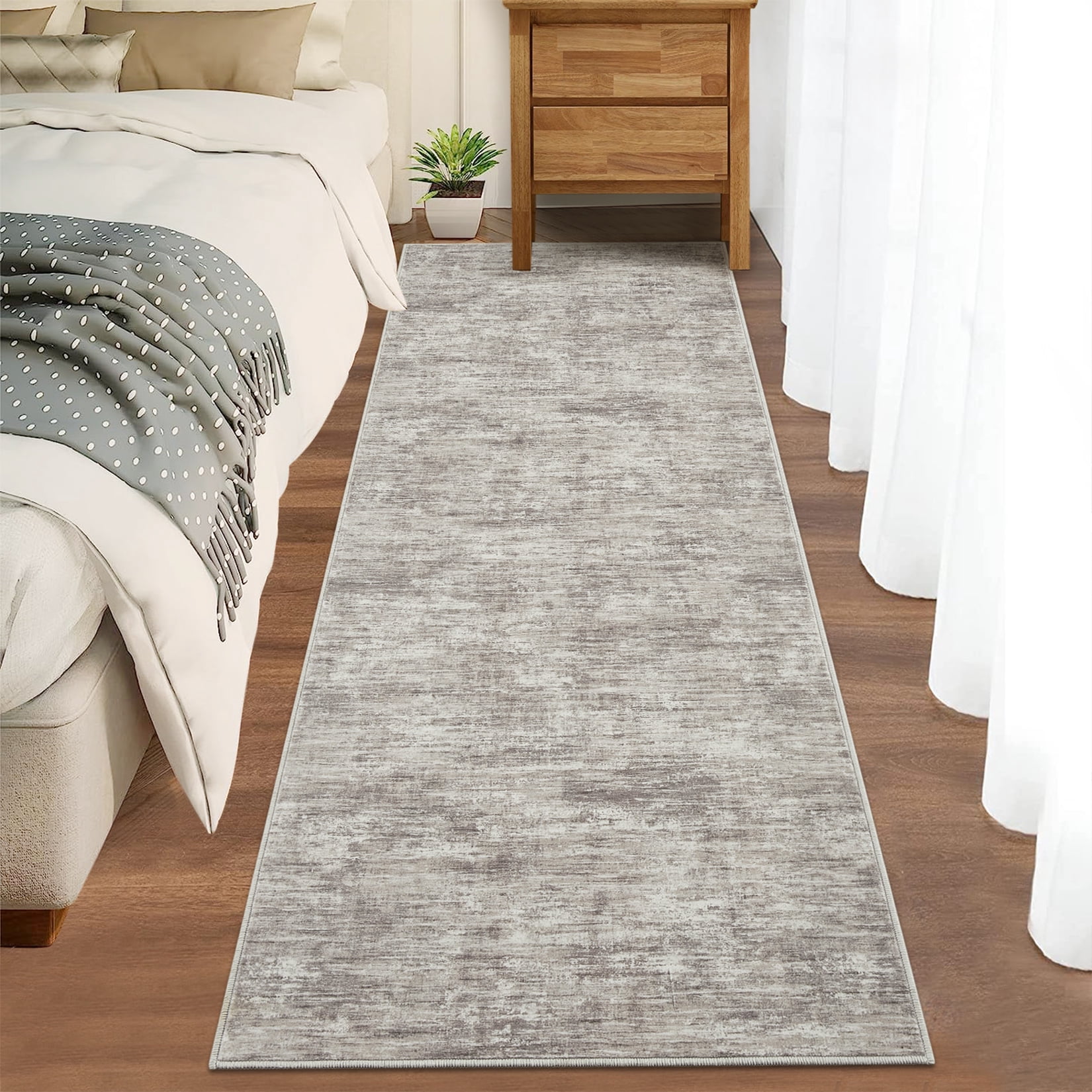 Hasoo 2' x 6' Runner Rug Solid Washable Rugs Runners for Hallways Non Slip Kitchen Mat with Rubber Backing Indoor Camel Rug