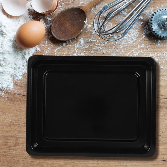 TABLZONE Rimmed Baking Sheet Black Enamel Baking Pan High Temperature Resistance Non Warping 1Set