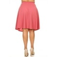 thumbnail image 3 of Moa Collection Women's Basic A-Line Knee Length Elastic High Waist Plus Size Midi Bottom Skirt, 3 of 4
