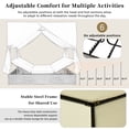 thumbnail image 6 of YIORTWO Outdoor Double Chaise Lounge Daybed with Curtains, Adjustable Backrest & Footrest, Steel Frame Loveseat Sofa for Backyard Poolside, Beige, 6 of 8