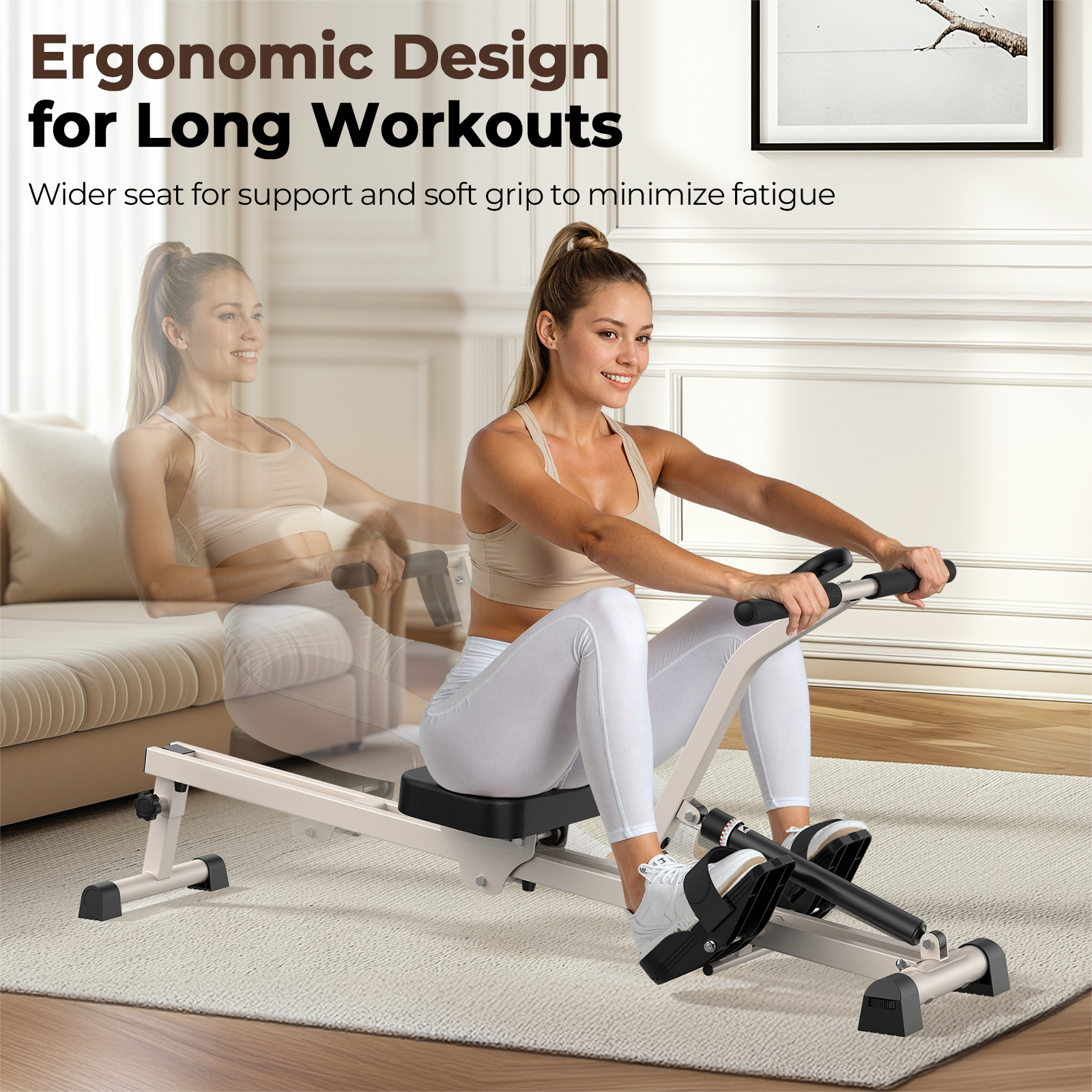 UPGO Rowing Machine Rower 300lbs Capacity photo 7