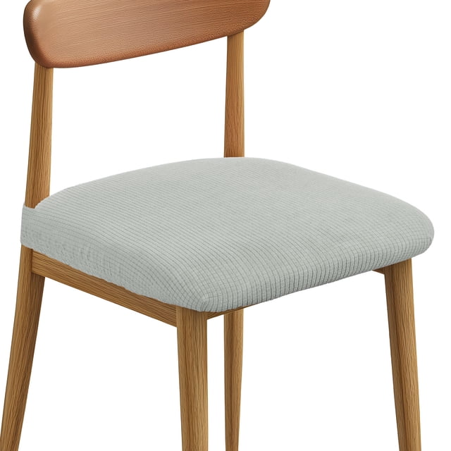 Juego de 2 Fundas de Silla para Sillas de Comedor, Fundas de Asiento Lavables y Elásticas para Proteger Cojines de Comedor, Gris Claro