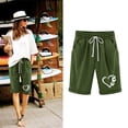 thumbnail image 2 of BOOMNY Womens Cotton Linen Shorts Elastic Wasit Baggy Shorts For Women Graphic Y2K Lightweight Loose Fit Cozy Summer Dailywear, 2 of 8