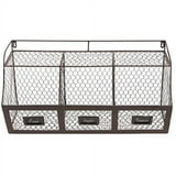 K-Cliffs 3 Compartment Wall Mount Metal Storage Basket Large Kitchen ...