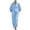 Light Blue, variant on Women's Mandarin Collar Batwing Sleeve Maxi Dress Half Button With Pockets Loose Fit Casual Linen Blend Caftan Dress