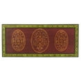 thumbnail image 4 of Beaumont Lane Boho Chic Traditional Wood Hand Painted Chest in Green/Red, 4 of 6