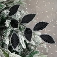 thumbnail image 3 of Northlight 26" Black and Silver Sequin Leaves Christmas Spray, 3 of 5
