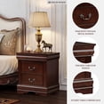 thumbnail image 6 of Aukfa 2-Drawer Nightstand, Farmhouse Wood Bedside Table for Bedroom/Living Room/Guest Room,Dark Cherry, 6 of 6
