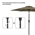 thumbnail image 5 of Sonerlic 7.5ft Round Patio Market Umbrella With Steel Frame, Outdoor Table Umbrella for Yard, Poolside and Deck, Taupe, 5 of 7