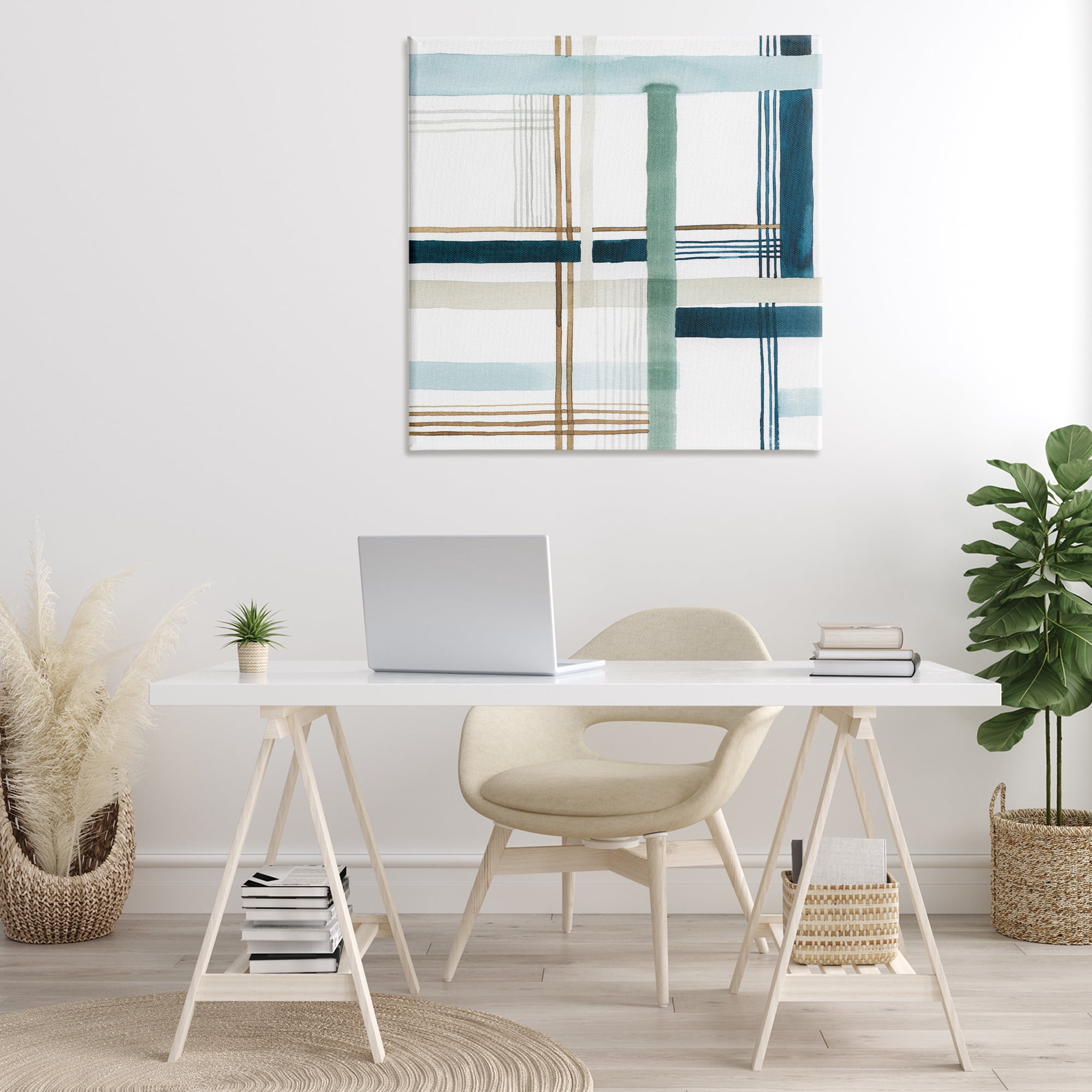 Stupell Industries Soft Woven Pattern Abstract Painting Gallery Wrapped Canvas Art Print Wall Art, 36 x 36