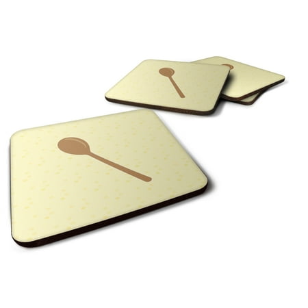 

Carolines Treasures BB7285FC Wooden Spoon on Yellow Foam Coaster Set of 4 3 1/2 x 3 1/2 multicolor