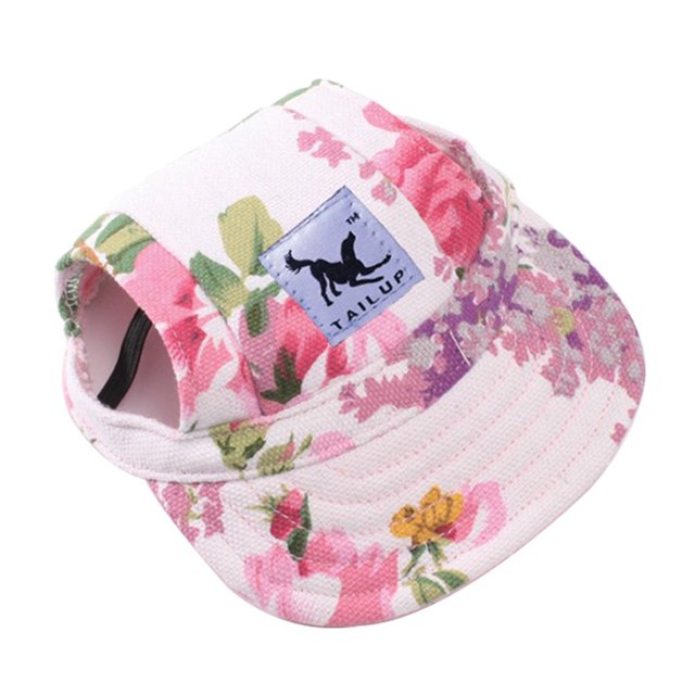 CAROOTU Pet Dog Baseball Cap Adjustable Sun Protection Sport Visor Cap with Ear Holes Chin Strap