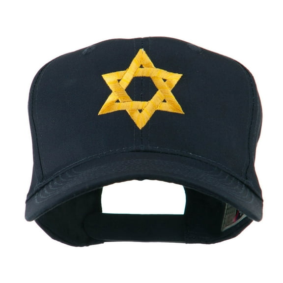 Jewish Star of David Embroidered Cap - Navy OSFM