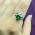 thumbnail image 2 of Natural Green Garnet Silver Ring, Tsavorite Green Garnet Gemstone Ring For Women, Handmade Boho Green Garnet Ring For Anniversary Gifts, 2 of 3