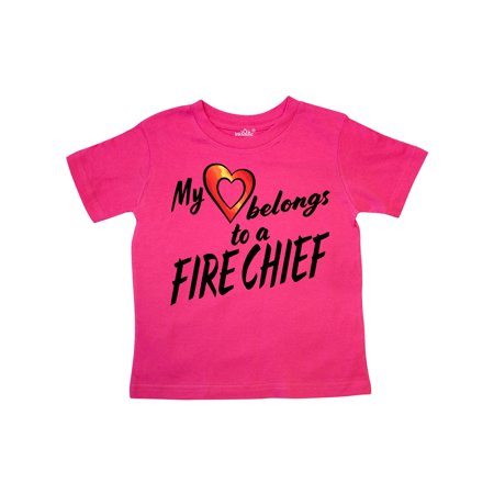

Inktastic My Heart Belongs to a Fire Chief with Red Heart Gift Toddler Boy or Toddler Girl T-Shirt