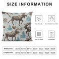 thumbnail image 5 of Moose Throw Pillow Cushion Case, Winter Forest Retro Style Illustration Reindeer and Trees Snowy Xmas Nature, Decorative Square Accent Pillow Cover, Brown Blue, 5 of 5