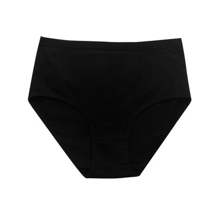 Scyoekwg Women s Cotton Underwear Hipster Panties Knickers Stretchy Comfort High Waisted Underwear Bikini Underwear Underpants(Black L)