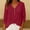 Red, variant on Ytndtr Womens Cotton and Linen Shirts Solid Color Short Sleeved Pocket Top V Neck Casual Loose Button Outfits