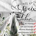thumbnail image 6 of Floral Bathroom Shower Curtain Sets,Inspirational Quote Shower Curtains for Bathroom,Watercolor Natural Plant Leaves with Floral Bathroom Shower Curtain Set with Hooks,Fabric Bath Curtain 70X70in, 6 of 7