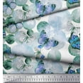 thumbnail image 3 of Soimoi Polyester Crepe Fabric Dot & Butterfly Decor Fabric Printed Yard 52 Inch Wide, 3 of 3