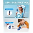 thumbnail image 6 of Portable Handheld Fan,Mini Portable Fan, 2000mAh Rechargeable USB Fan, 3 Speed Personal Small Desk Fan,Strong Airflow,Super Quiet, Pocket Fan with Carabiner for Girl Women Home Outdoor Indoor -Blue, 6 of 6