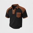 thumbnail image 2 of XAOFW Performance Zipper Pocket Polo Shirts For Man Athletic Knit Casual Sport Short Sleeve Patchwork Shirt Comfortable Tops L, 2 of 4