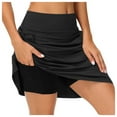 thumbnail image 4 of DuoJiaJ Womens Sports Tennis Yoga Short Skirt Casual Solid Color Bottom Skirt Set Skirts For Women Black L, 4 of 5
