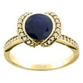 thumbnail image 1 of 10K Yellow Gold Natural High Quality Blue Sapphire Ring Round 7mm Diamond Accent, size 7, 1 of 2