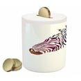 thumbnail image 2 of Animal Piggy Bank, Ornamental Zebra Profile Silhouette Striped Safari Theme Art, Ceramic Coin Bank Money Box for Cash Saving, 3.6" X 3.2", Purple Pink Coral, by Ambesonne, 2 of 4