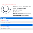 thumbnail image 2 of ABS Speed Sensor - Compatible with 1990 - 1995 Mercury Sable 1991 1992 1993 1994, 2 of 3