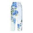 thumbnail image 5 of QATAINLAV Capris Pants with Pockets for Women Trendy Floral Print Cropped Trousers Summer Casual Drawstring Beach Pants Outdoor Straight Leg Capri Pants Lightening Sales Multicolor L, 5 of 6