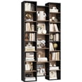 thumbnail image 5 of Homfa 21-Cube Bookcase, 71’’ Tall Wooden Bookshelves with Adjustable Shelves, Triple Wide CD Display Storage Organizer Shelf for Home Office, Black+Brown, 5 of 8