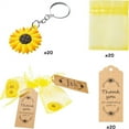 thumbnail image 3 of RABBITH 20 Sets Sunflower Party Favor Includes Keychains Organza Bags Thank You Kraft Tags Return Gift for Guests Birthday, 3 of 7