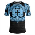 thumbnail image 5 of Camiseta con cuello en V y estampado 3D de la bandera de la República de Fiji Camiseta con cuello en V y emblema gráfico de rugby de Fiji para hombres Camisetas de moda, 5 of 5
