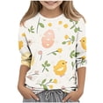 thumbnail image 2 of YTCAMLO Boys Girls Easter Shirts 3/4 Sleeve Rabbit Tee Regular Fit Tunic Tops Spring Casual Crewneck Soft Comfy Kids Holiday Clothes 3-4 Years, 2 of 5